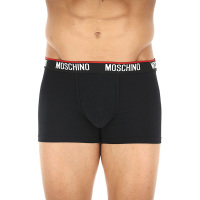 Moschino Underwear莫斯奇诺男士棉质弹力平角内裤黑色四角一条装