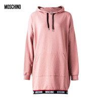 Moschino莫斯奇诺 女款卫衣连衣裙logo款 棉 连帽卫衣长袖