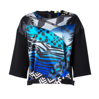 Versace jeans范思哲VJ女士七分袖宽松显瘦T恤圆领