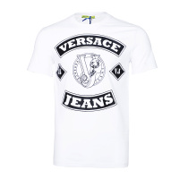 Versace jeans范思哲男装VJ男士LOGO印花短袖T恤圆领【官网可验】