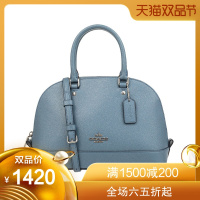 COACH/蔻驰女士浅蓝色皮质单肩手提斜挎包