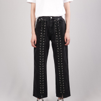 MCQ麦寇/亚历山大麦昆副线/欧美潮牌裤子麦蔻女士牛仔绑带阔腿裤