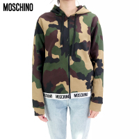 Moschino Underwear/莫斯奇诺 女士春夏迷彩连帽拉链卫衣