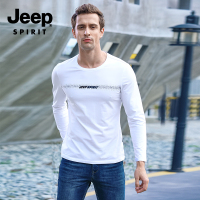 JEEP/吉普长袖T恤男春季新款青年韩版潮流休闲打底衫男士宽松体恤