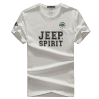 JEEP男士新款圆领印花t恤大码夏季半袖打底衫纯棉印花体恤短袖男