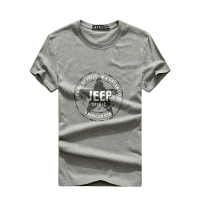 JEEP/吉普新款短袖T恤男百搭薄宽松休闲圆领纯棉印花男士上衣