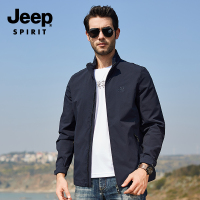 JEEP/吉普2019春秋新款男士弹力防风速干立领宽松男装冲锋夹克衫