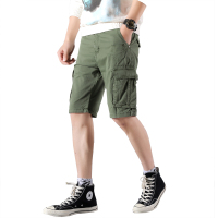 吉普盾工装短裤男2019夏季新款五分裤宽松休闲男装纯色沙滩裤