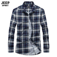 jeep男士长袖衬衫韩版潮流休闲衬衣宽松2019春秋季新款