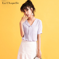 7M莫丽菲尔衬衫女学生韩版宽松夏季新款韩版时尚不对称短袖衬衫女