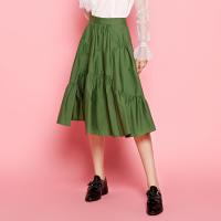 拉夏贝尔春季新款半身裙Puella显瘦不规则中长款a字半身裙女20010363