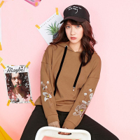 拉夏贝尔春夏新款莫丽菲尔连帽毛针织衫女新款韩版套头卫衣宽松显瘦上衣外套女70009678