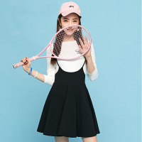 拉夏贝尔春夏新款女装时尚套两件装女上衣十背带半身裙20009091