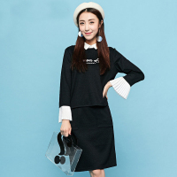 拉夏贝尔Puella春季新款时尚显瘦套装裙两件套长袖半身包裙20009093