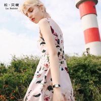 拉夏贝尔LaBabite夏季连衣裙新款沙滩裙露肩短款a字裙吊带裙碎花小清新60300422
