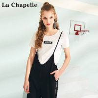 拉夏贝尔Puella夏季新休闲运动时尚短袖学生垂感阔腿裤bf套装女20011859