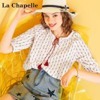 拉夏贝尔Puella夏季女装新款韩版学生宽松显瘦复古小碎花衬衫女20012056