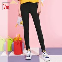 7M打底休闲裤女春秋新款韩版显瘦高腰小脚直筒裤九分黑色裤子潮70010082