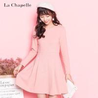 【福利款】拉夏贝尔Candie‘s春季收腰长袖拉链短款可爱纯色针织连衣裙女30064447