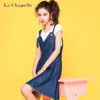 拉夏贝尔7M裙子女学生韩版夏季新款显瘦时尚百搭牛仔吊带连衣裙女70007318