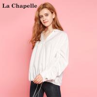 拉夏贝尔puella春季女装上衣女白衬衫长袖女学生韩版宽松20010383