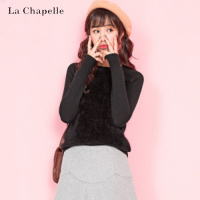 【福利款】拉夏贝尔Candie‘s秋季新款长袖休闲外套纯色圆领短款薄针织衫女30064091