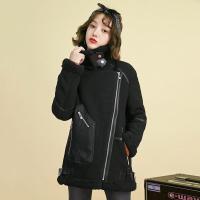 7M休闲时尚通勤保暖冬装新款韩版半高领中长款呢子外套女70009325