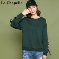 拉夏贝尔秋装新款韩版百搭运动休闲圆领宽松显瘦卫衣女1T000338