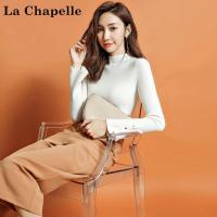 拉夏贝尔candie’s秋装新款百搭修身显瘦慵懒纯色针织衫女30074306