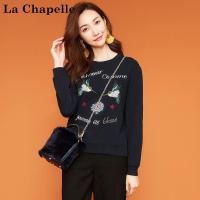 拉夏贝尔candie’s秋装新款绣花复古宽松bf显瘦长袖卫衣女30074245