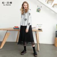 拉夏贝尔 拉贝缇两件套冬季新款毛衣女半身裙套装赫本风套装女60006068