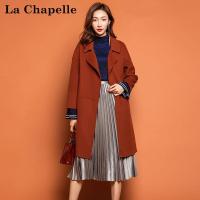 拉夏贝尔candie’s秋冬新款韩版显瘦时尚双面羊毛呢大衣女30074156