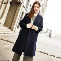 拉夏贝尔Puella秋冬新款韩版学生收腰显瘦双面呢子大衣女20010862