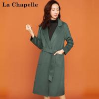 拉夏贝尔candie’s秋冬新款韩版收腰显瘦双面羊毛呢大衣女30074383