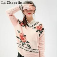 拉夏贝尔Puella秋季女装新款百搭少女宽松显瘦针织衫女20011093