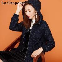 拉夏贝尔candie’s秋冬新款保暖显瘦宽松bf风毛呢外套女30074027