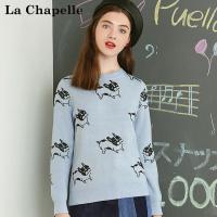 拉夏贝尔Puella秋季女装新款韩版百搭学生显瘦针织衫女20011114