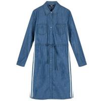 拉夏贝尔puella秋季新款韩版修身显瘦牛仔长袖连衣裙女20010707