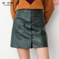 拉贝缇夏季高腰半身短裙韩版时尚女秋新款包臀一步皮裙子女士短裙60006007