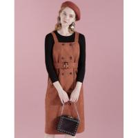 拉夏贝尔吊带连衣裙女士秋冬季新款简约修身一步裙时尚无袖百搭中长裙子30084237