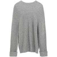 拉夏贝尔宽松针织衫春季英伦长袖上衣套头慵懒风毛衣打底女百搭10017888