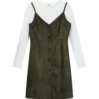 拉贝缇秋装女装韩版时尚麂皮吊带裙气质套装60006682