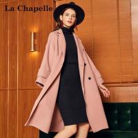 新款拉夏贝尔款毛呢外套气质通勤中长款韩版时尚百搭加厚大衣20012547