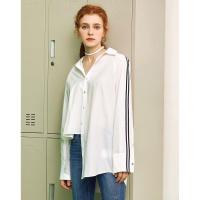 新款拉夏贝尔中长款衬衫女春装新款韩版时尚清新休闲宽松长袖衬衣女20011645