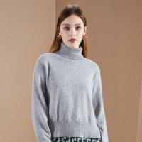 新款拉夏贝尔针织衫女装冬季高领毛衣含兔毛套头宽松休闲1T000908