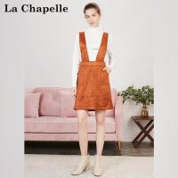 上新拉夏贝尔冬季新款韩版修身显瘦一步裙打底背带连衣裙女1T000945