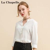 上新拉夏贝尔candie's秋冬新款韩版显瘦纯色薄款雪纺衬衫女30083271