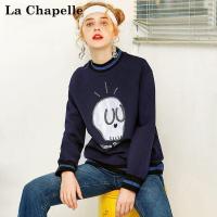 上新拉夏贝尔冬季新款韩版套头宽松长袖保暖加绒卫衣女20011344