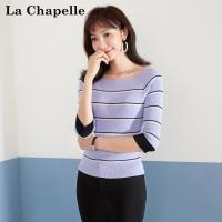 上新拉夏贝尔candie's秋冬新款韩版修身套头百搭打底针织衫女30083143