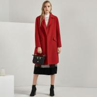 上新拉夏贝尔呢子冬季新款宽松外衣羊毛双面呢中长毛呢外套10019343